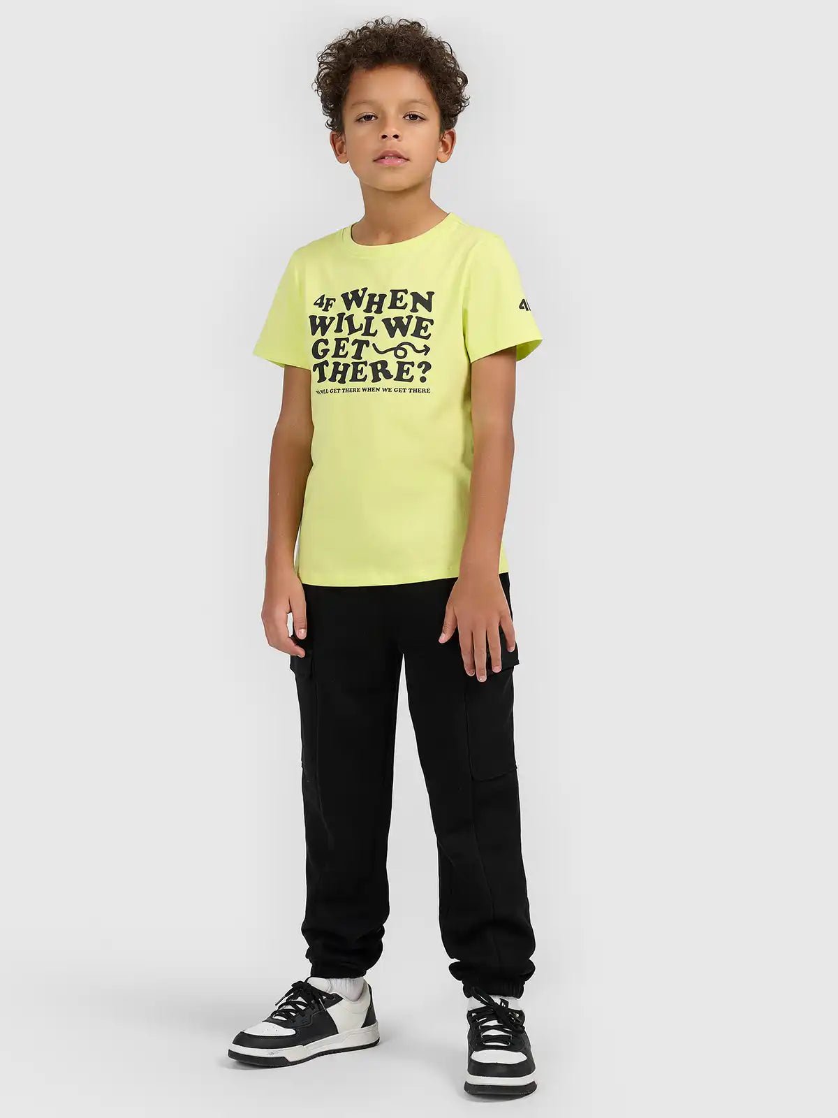 Tricou Junior 4F Bumbac Single Jersey Galben Fluo - expert - sport.ro