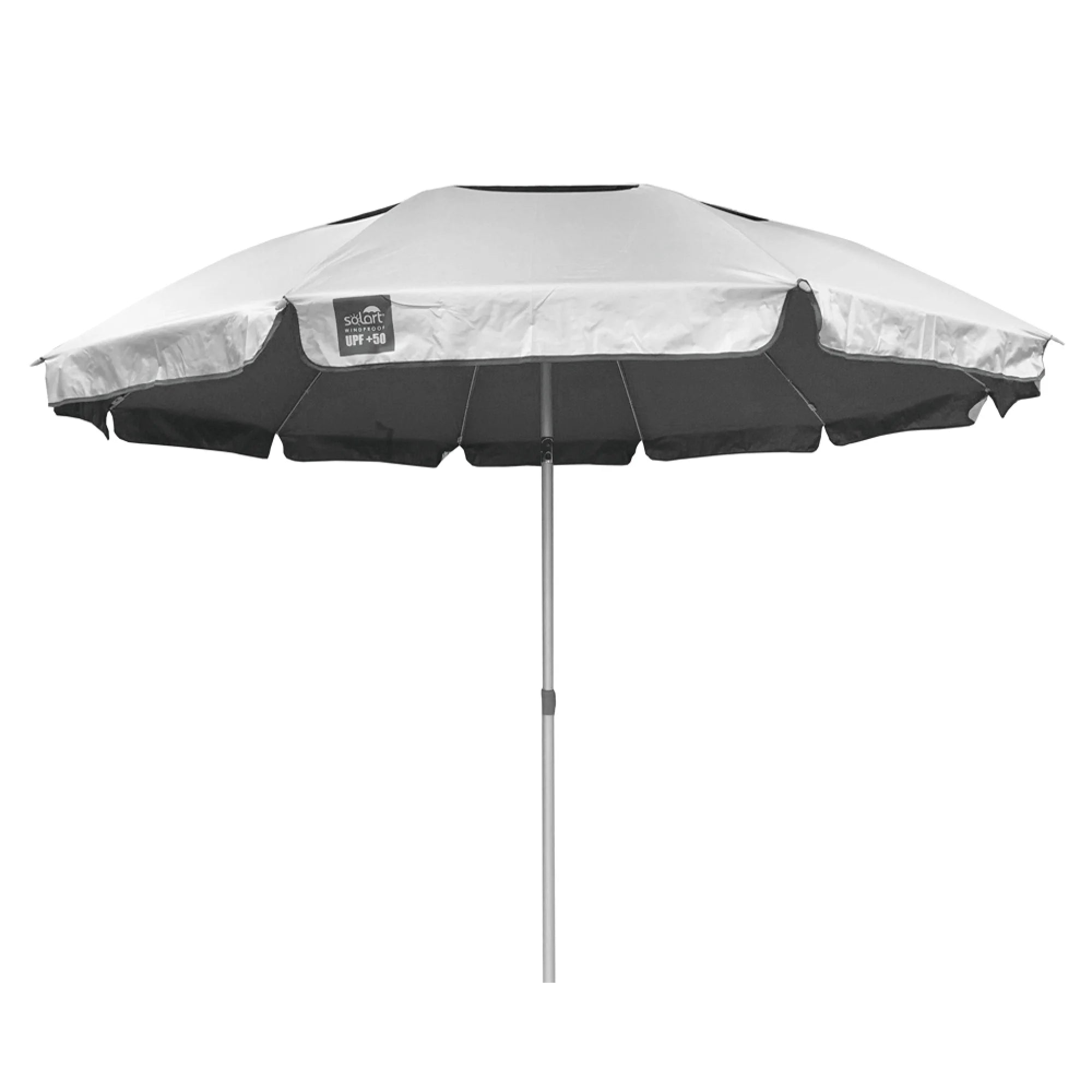 Umbrelă Plajă SOLART 220cm 10 Coaste UPF50+ Gri/Verde