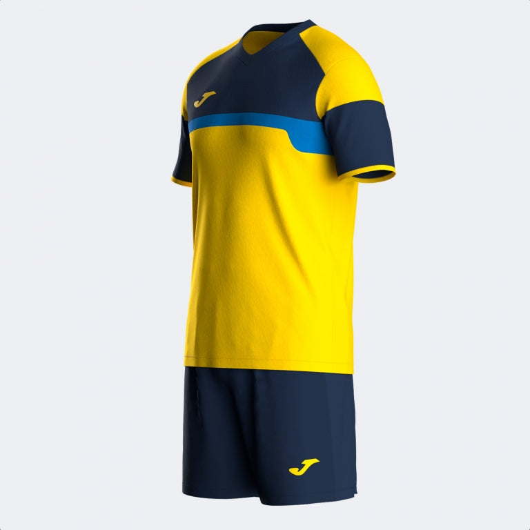 Set Fotbal Bărbați Joma Danubio III – Tricou + Şort, Galben/Bleumarin
