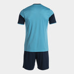 Set Fotbal Bărbați Joma Danubio III – Tricou + Şort, Turcoaz Fluo/Bleumarin