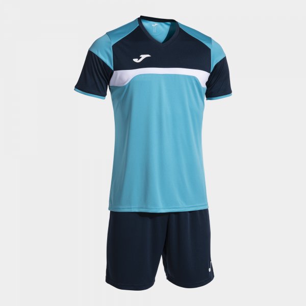 Set Fotbal Bărbați Joma Danubio III – Tricou + Şort, Turcoaz Fluo/Bleumarin