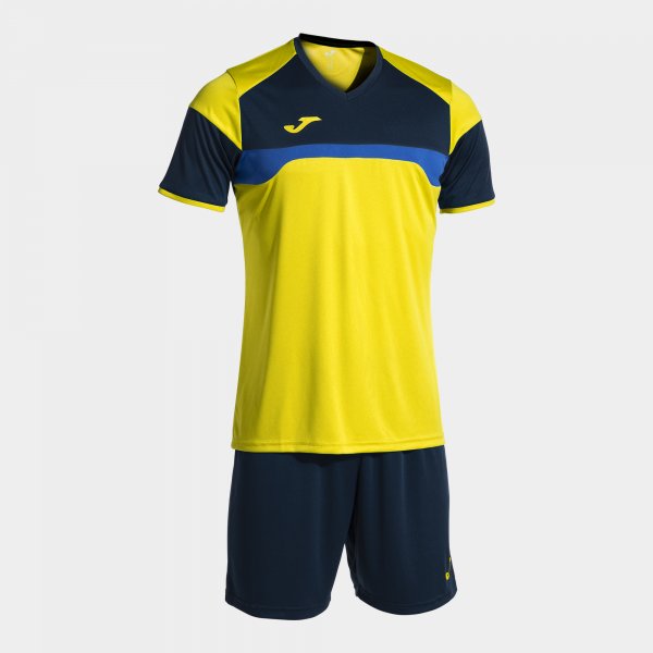 Set Fotbal Bărbați Joma Danubio III – Tricou + Şort, Galben/Bleumarin