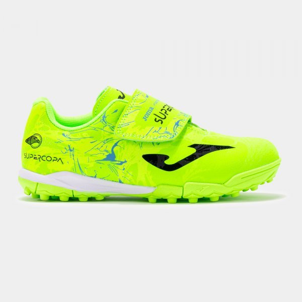Ghete Fotbal Copii JOMA Super Copa Jr 2409 Fibertech Turf Verde Fluo - expert - sport.ro