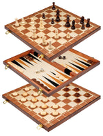 Set de șah și table Philos cu piese din lemn 405 x 205 mm