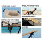 Scaun Plajă Maui & Sons Textilene Aluminiu 3 Poziții Negru - expert - sport.ro