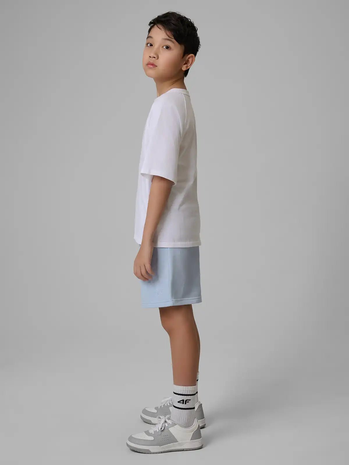Pantaloni Scurți Junior 4F Kevin Bumbac French Terry Albastru - expert - sport.ro