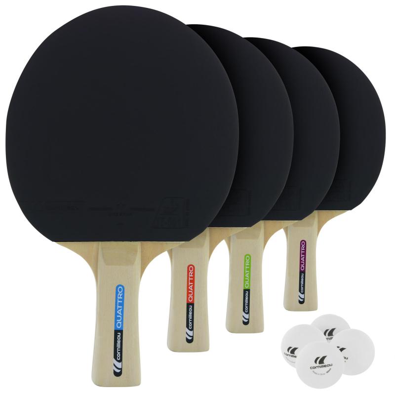 Set 4 Palete Tenis de Masă Cornilleau Sport Pack Quattro + 4 Mingi