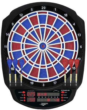 Dart Electronic Carromco Striker 401 – 35 Jocuri, 584 Variații, 1-8 Jucători