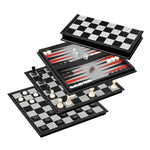 Set 3 în 1 de șah, dame și table Philos, câmp 37 mm