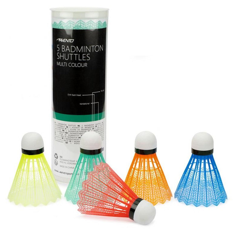 Fluturași Badminton Avento Set 5 Buc - Vârf EVA Multicolor