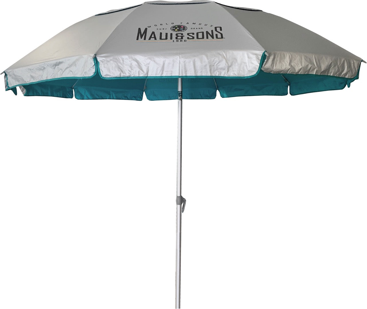 Resigilat! Umbrela Plaja Resigilată MAUI & SONS XL 220 cm UPF50+ Fibră Sticlă Petrol