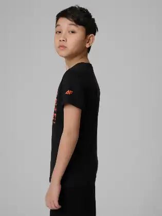 Tricou Junior 4F Bumbac Single Jersey Galben Fluo - expert - sport.ro