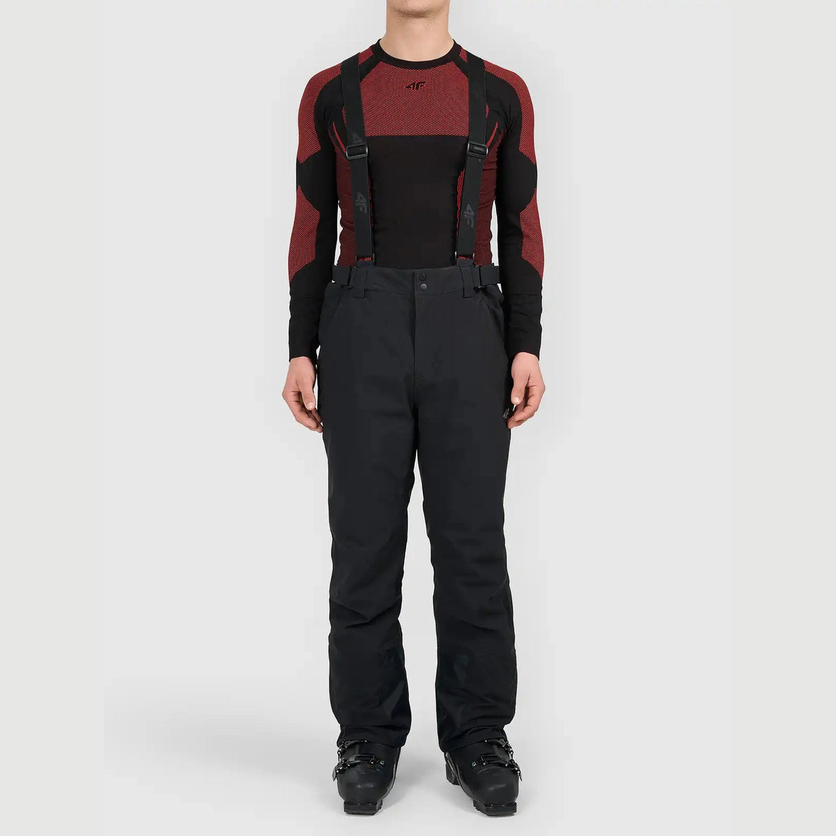 Pantaloni de schi 4F, membrană 5000/3000, negru/galben fluo