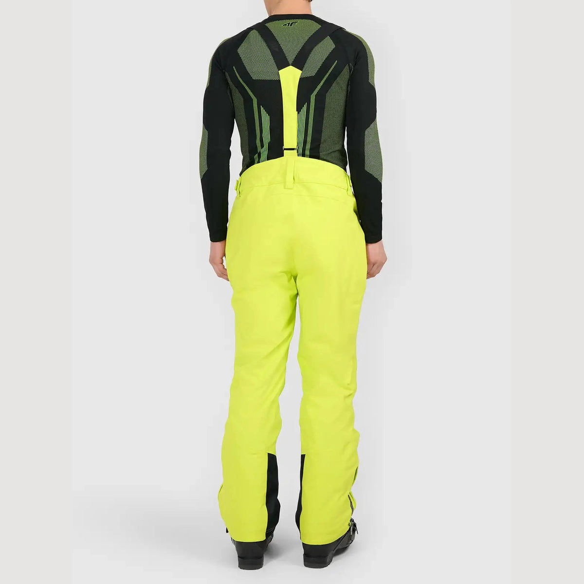 Pantaloni de schi 4F, membrană 5000/3000, negru/galben fluo