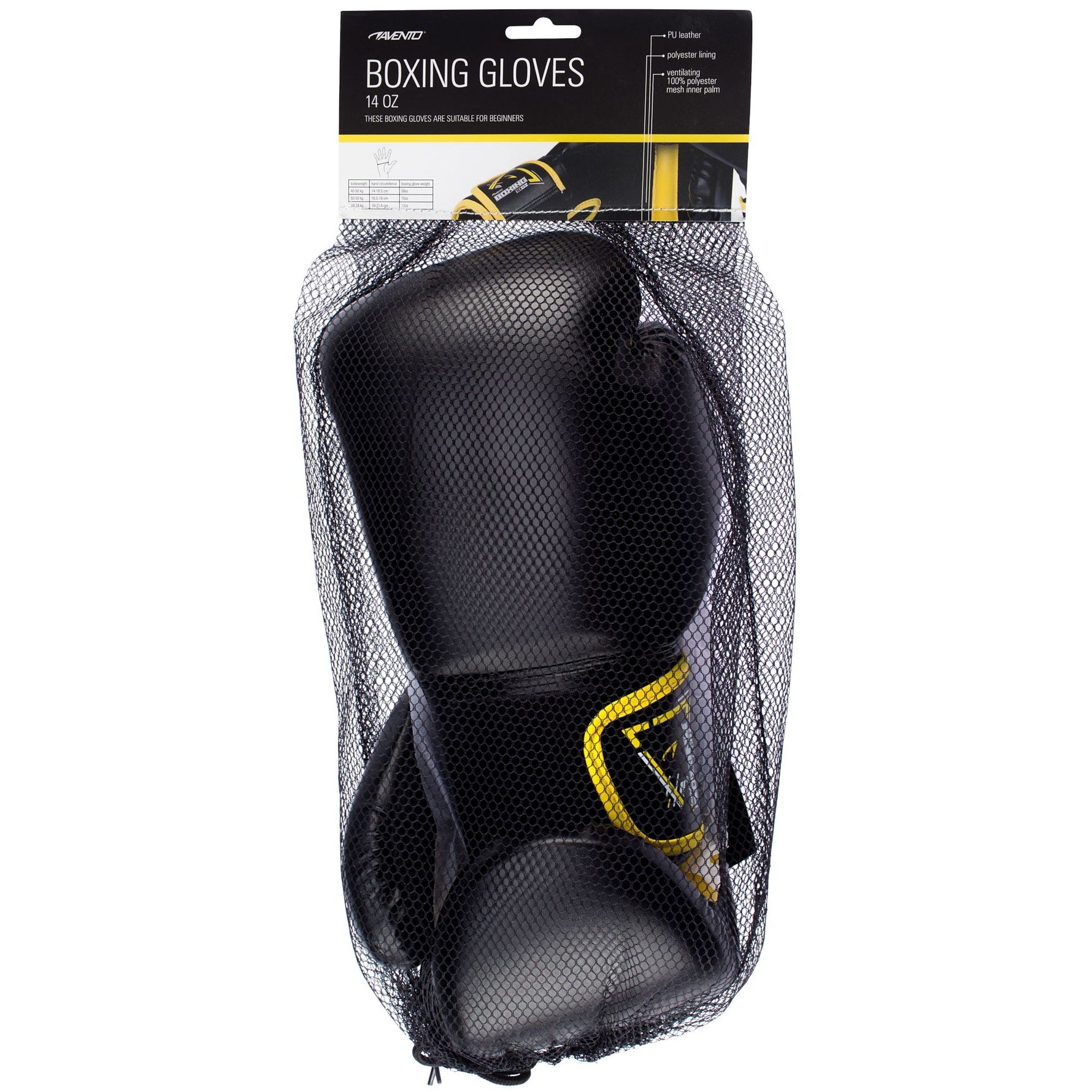 Mănuși Box Avento 14 Oz – PU, Curea Velcro, Aerisire Plasă