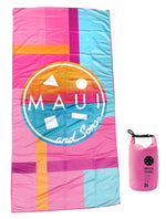 Prosop Plajă Microfibră MAUI&SONS Dryfast 90x180cm Print Original Surf Roz - expert - sport.ro