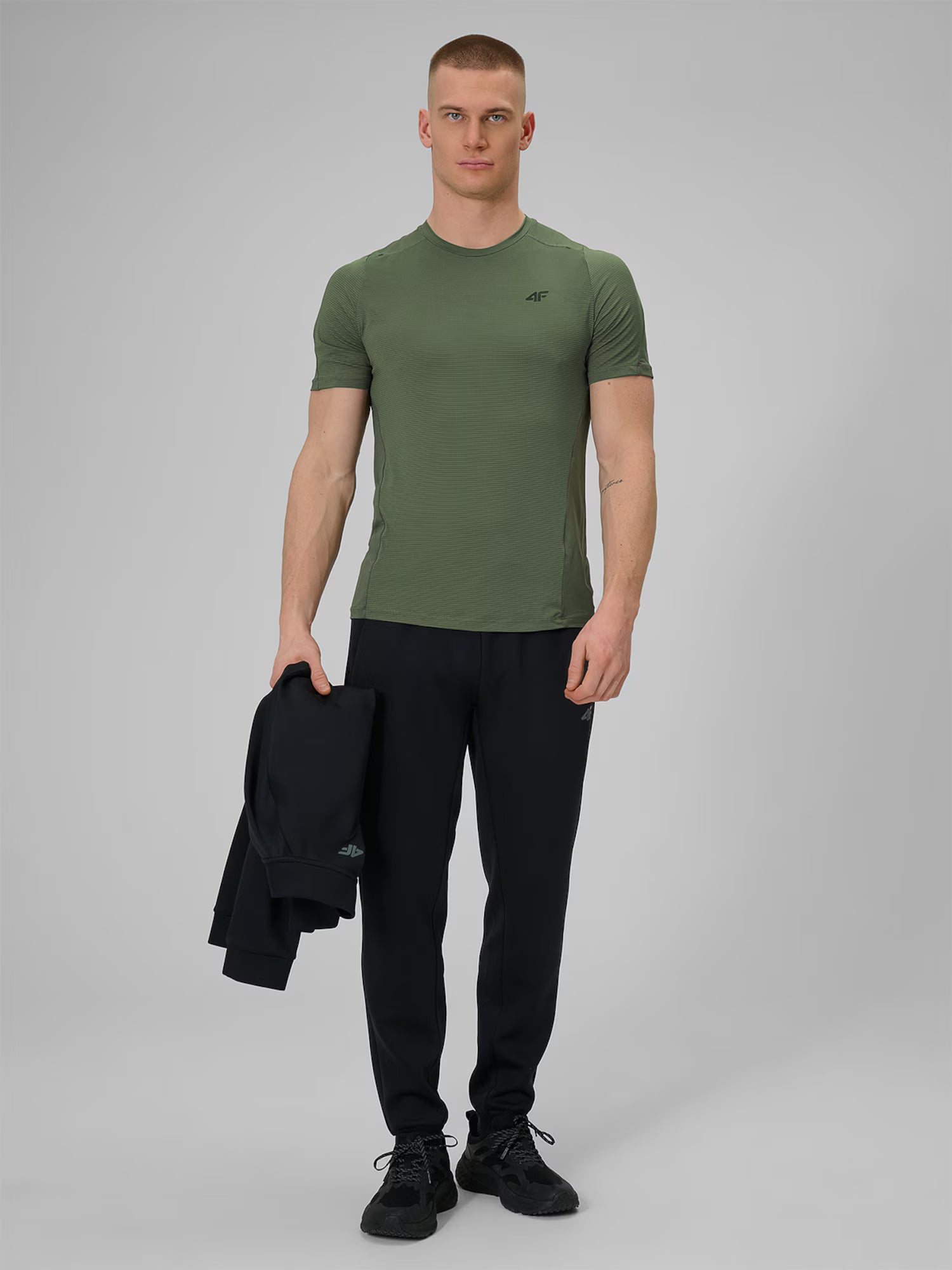 Tricou Antrenament 4F Bărbați 4FDry Uscare Rapidă Regular Verde Măsliniu