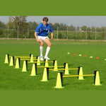 Set obstacol Liski (7 pozitii 10-40 cm, 2 conuri 40 de cm, 2 suporti -1 bara)