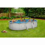 Piscină Ovală Bestway Hydrium Oțel 610x366x122cm gri cu Filtru Nisip