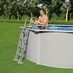 Piscină Ovală Bestway Hydrium Oțel 610x366x122cm gri cu Filtru Nisip