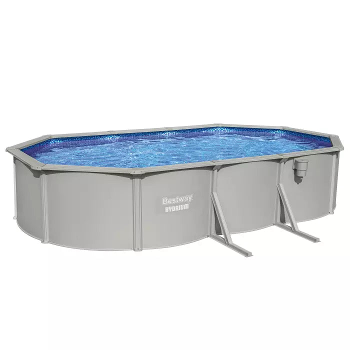 Piscină Ovală Bestway Hydrium Oțel 610x366x122cm gri cu Filtru Nisip