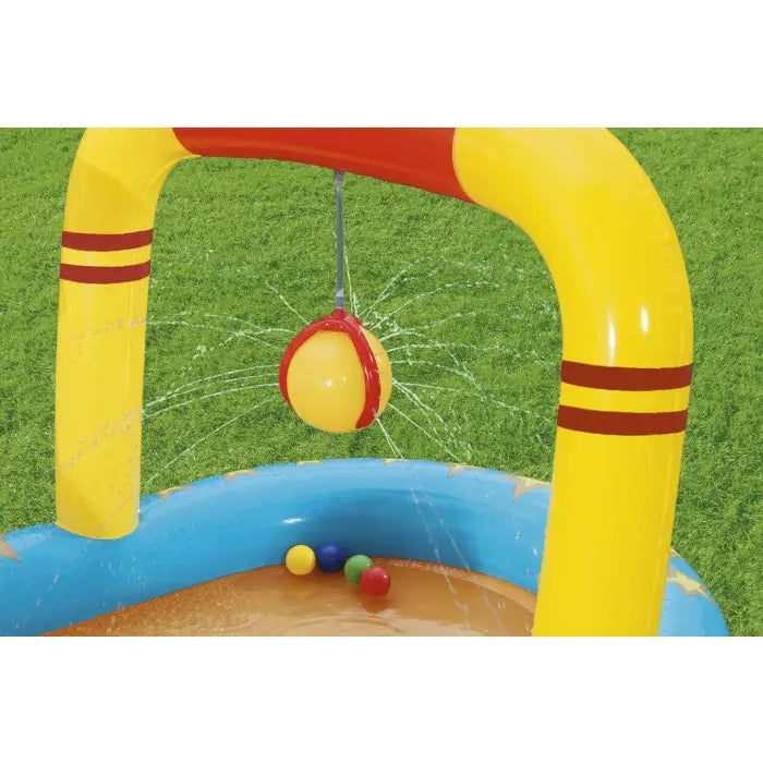 Parc Acvatic Gonflabil Bestway PlayCenter 435x213x117 cm – Tobogan, Coş Baschet, Sprinkler