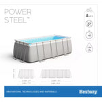 Piscină Dreptunghiulară Bestway Power Steel 404x201x100 cm – 6478 L, Gri