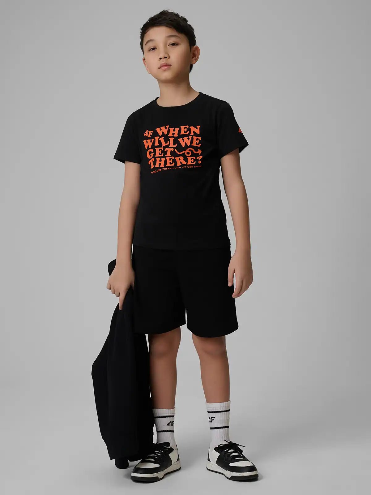 Tricou Junior 4F Bumbac Single Jersey Galben Fluo - expert - sport.ro