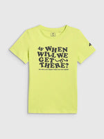 Tricou Junior 4F Bumbac Single Jersey Galben Fluo - expert - sport.ro
