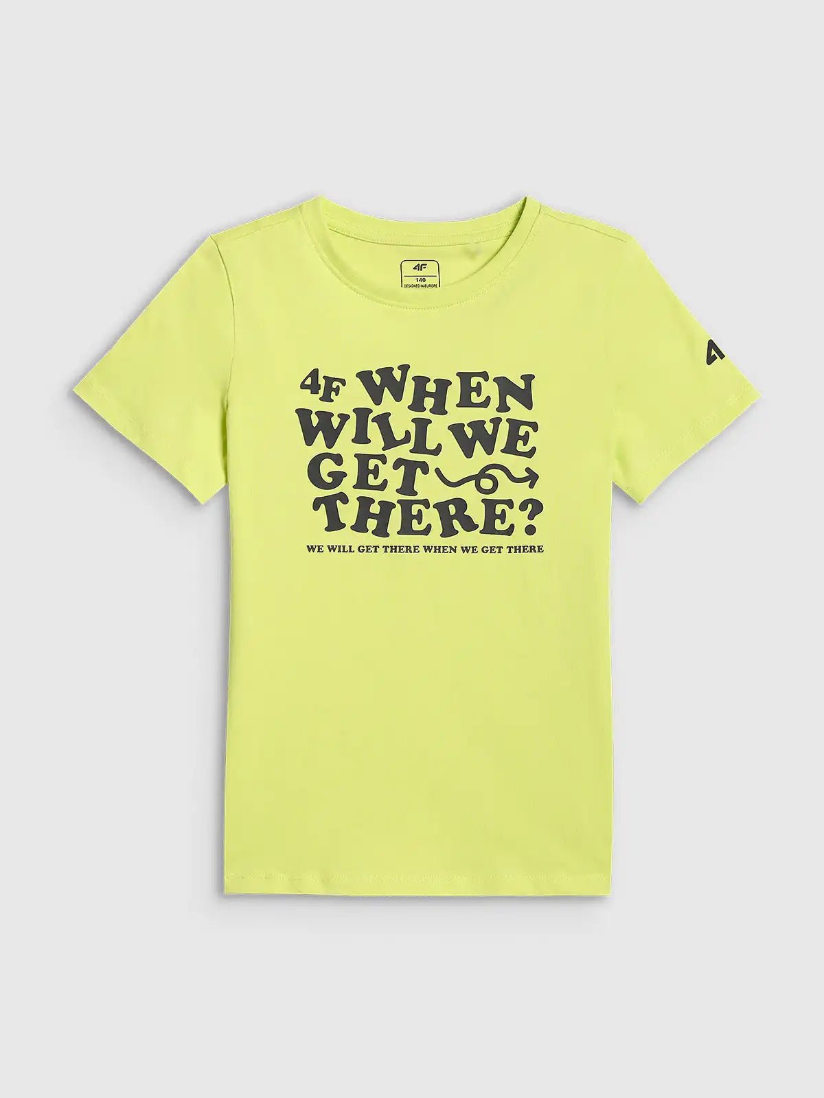 Tricou Junior 4F Bumbac Single Jersey Galben Fluo - expert - sport.ro