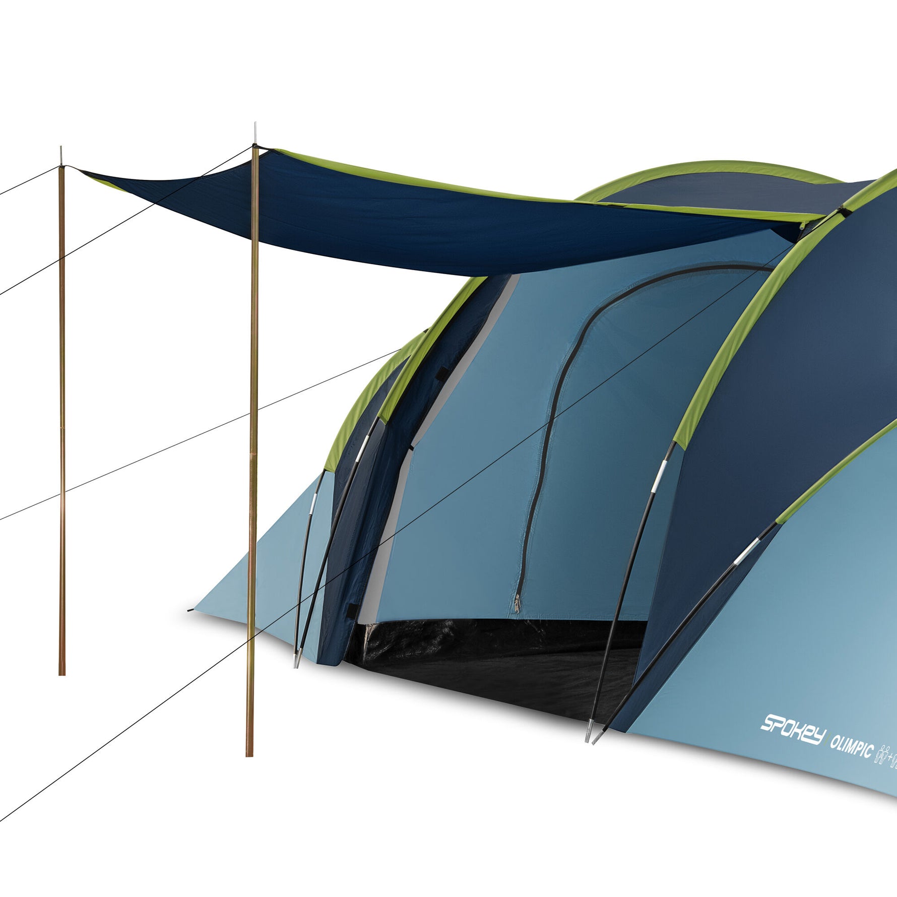 Cort Camping 4 Persoane Spokey OLIMPIC 2+2 – 2 Dormitoare, Impermeabil 2000 mm