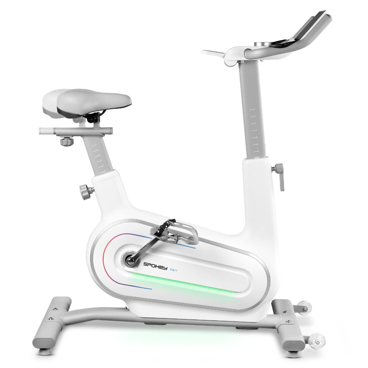 Bicicletă Fitness Electromagnetică Spokey ZEN – 32 Niveluri, Bluetooth, LED - expert - sport.ro