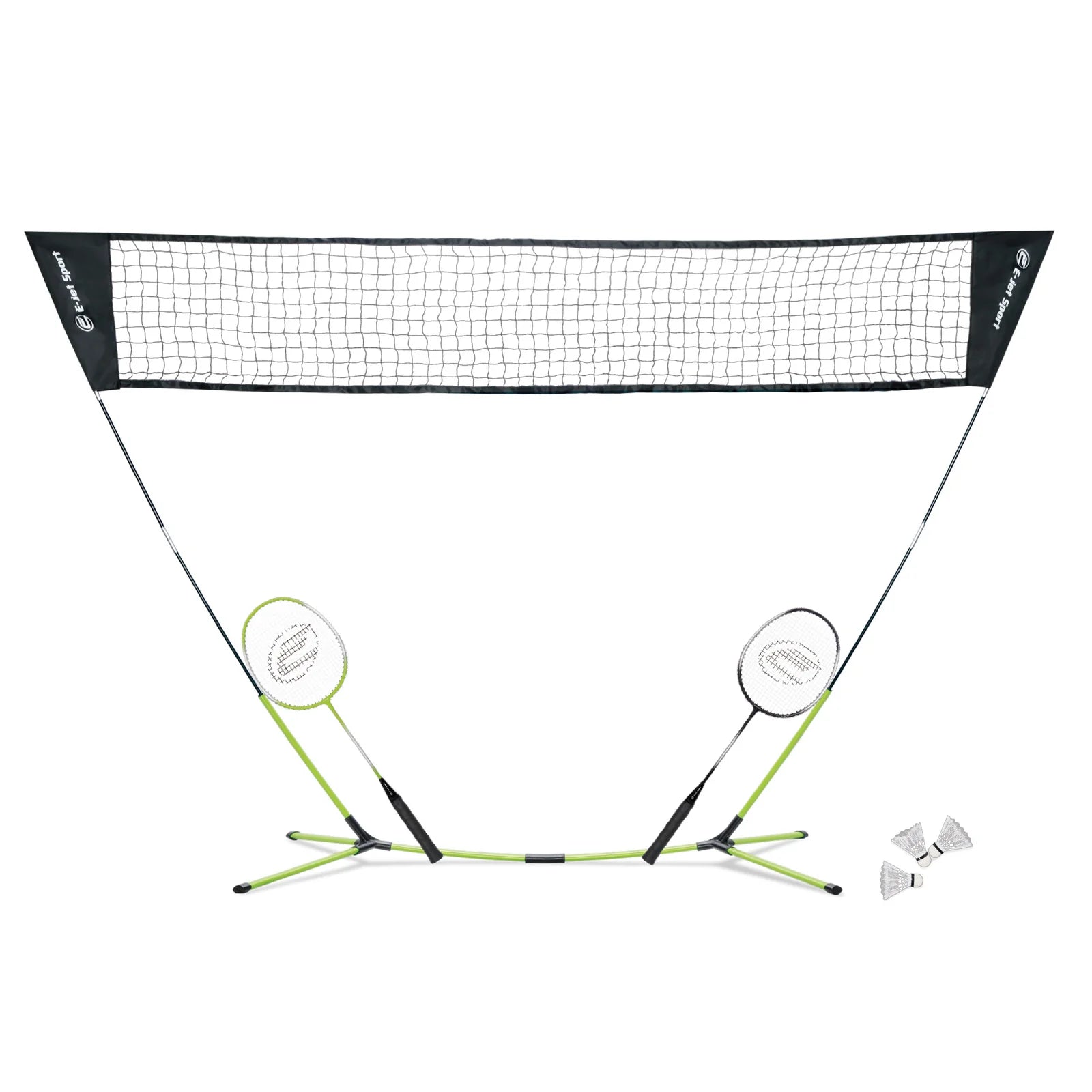 Set Fileu Badminton 255 cm – Interior/Exterior, 2 Rachete + 3 Fluturasi