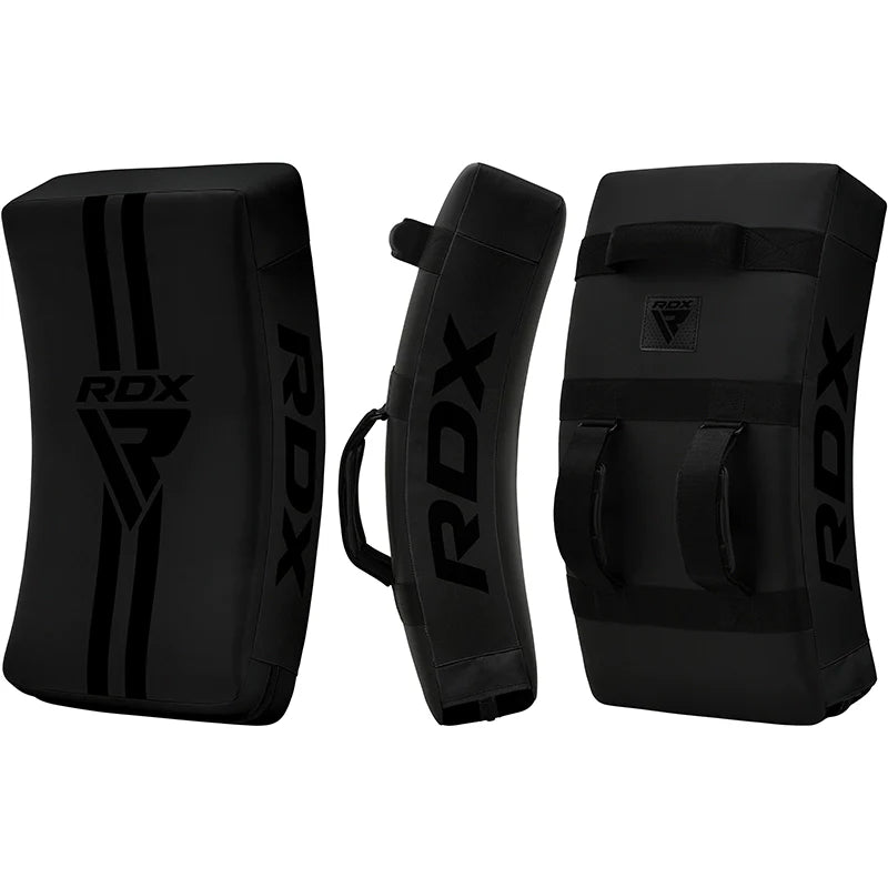 Scut Kick RDX T1 Curbat Maya Hide cu Mânere Nylon Negru - expert - sport.ro