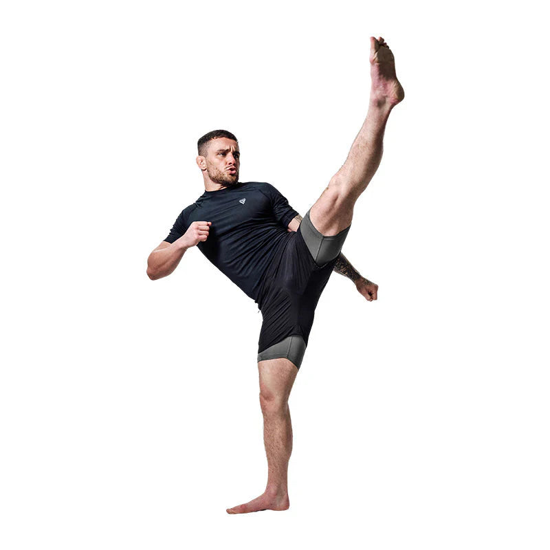 Pantaloni Scurți MMA  T16 2-in-1 Compresie Negru/Gri