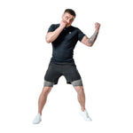 Pantaloni Scurți MMA  T16 2-in-1 Compresie Negru/Gri