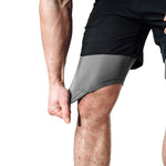 Pantaloni Scurți MMA  T16 2-in-1 Compresie Negru/Gri