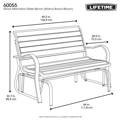 Bancă Glider LIFETIME Rezistent UV 48'' Gri