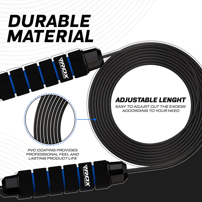 Coarda sarituri Rdx STEEL COATED CABLE W1 BLUE-10.3FT (15626)