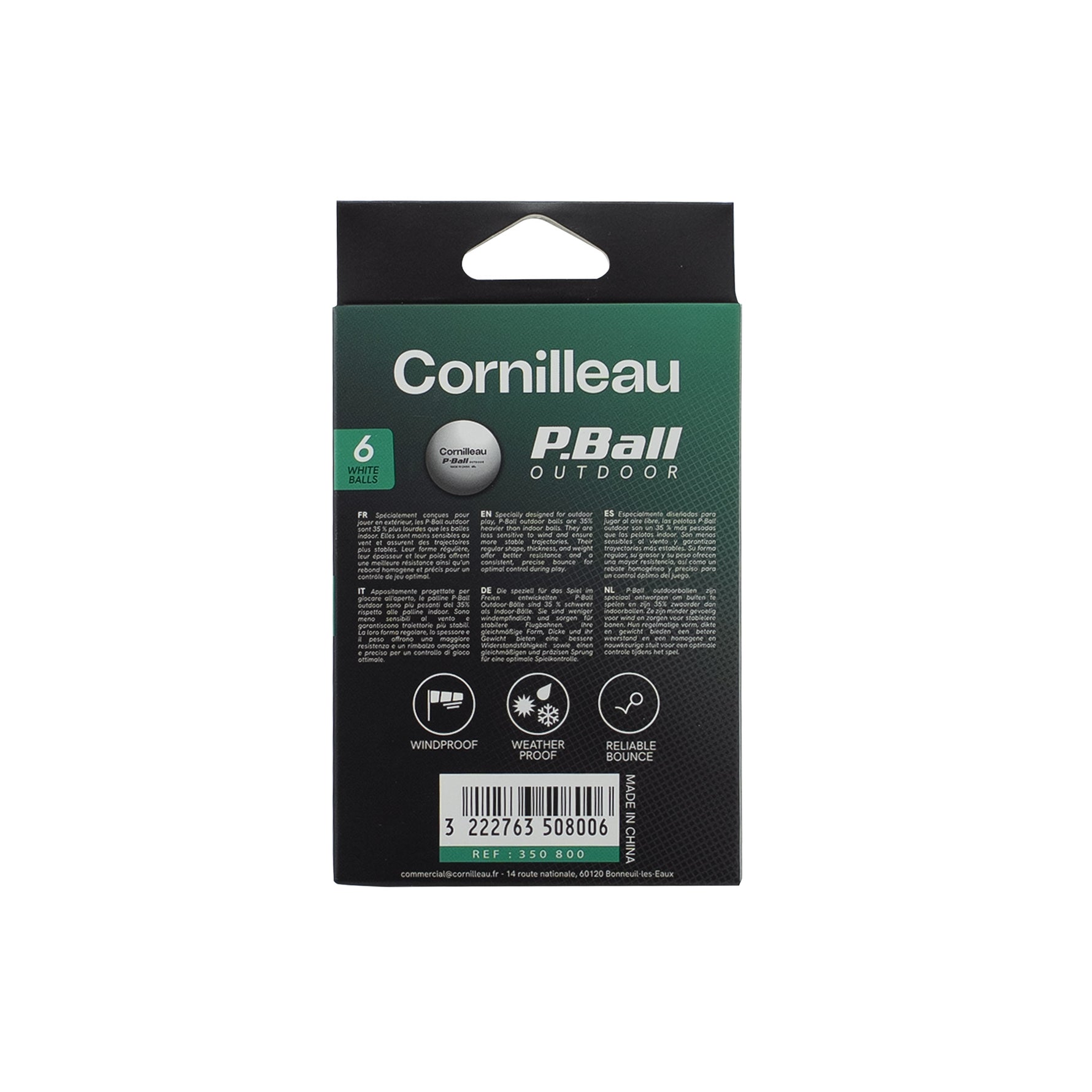 Mingi Tenis de Masă Cornilleau P-Ball Outdoor Set 6 Bucăți Alb