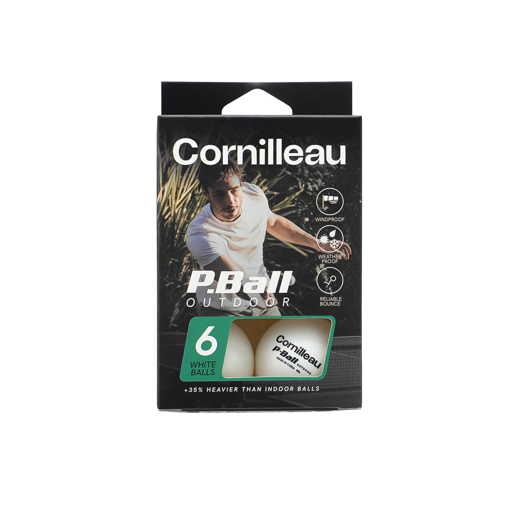 Mingi Tenis de Masă Cornilleau P-Ball Outdoor Set 6 Bucăți Alb