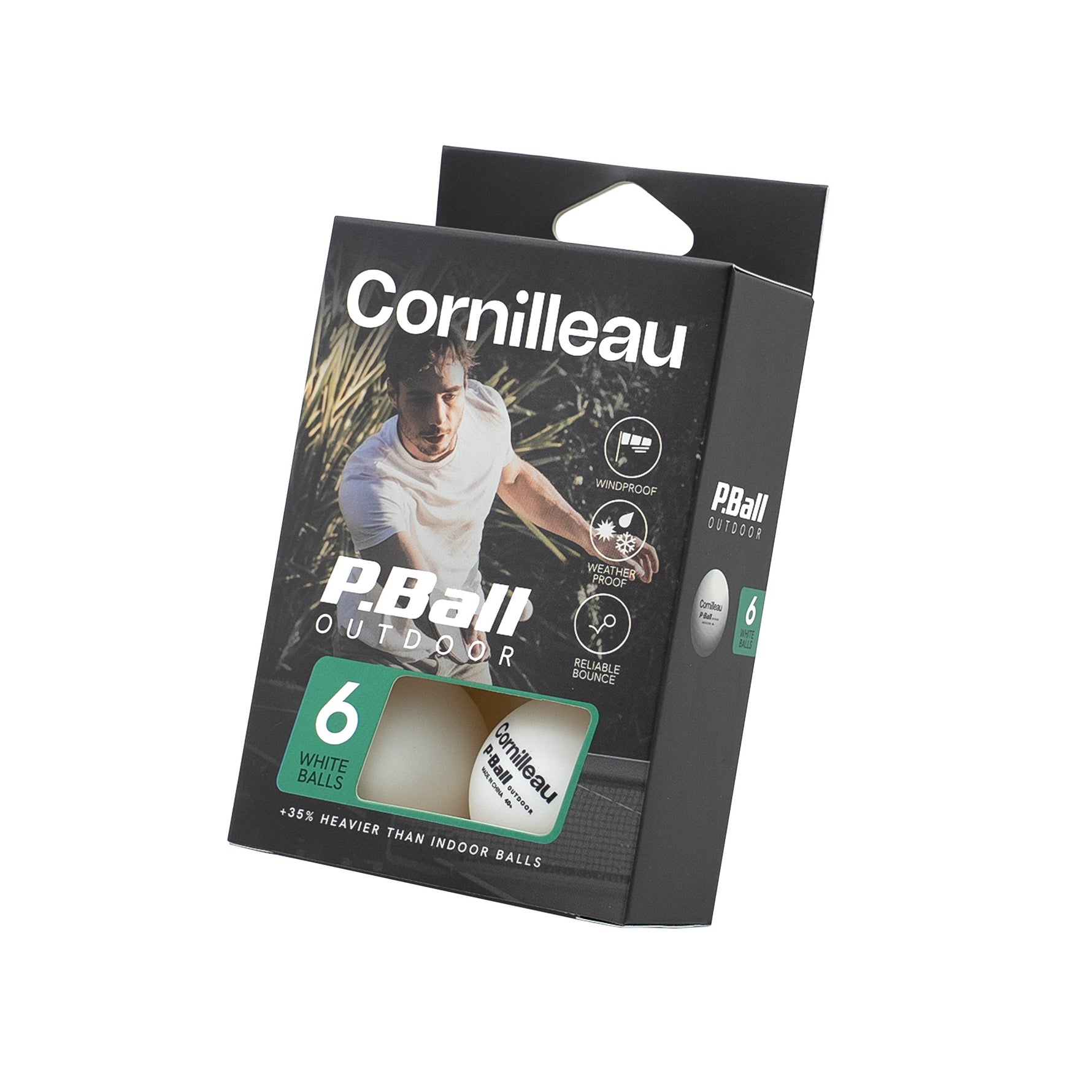 Mingi Tenis de Masă Cornilleau P-Ball Outdoor Set 6 Bucăți Alb