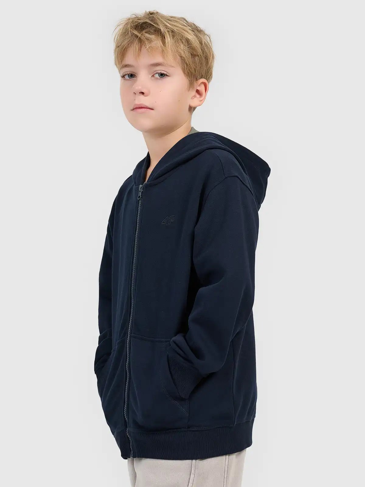 Hanorac Junior 4F Luca Bumbac French Terry Navy - expert - sport.ro