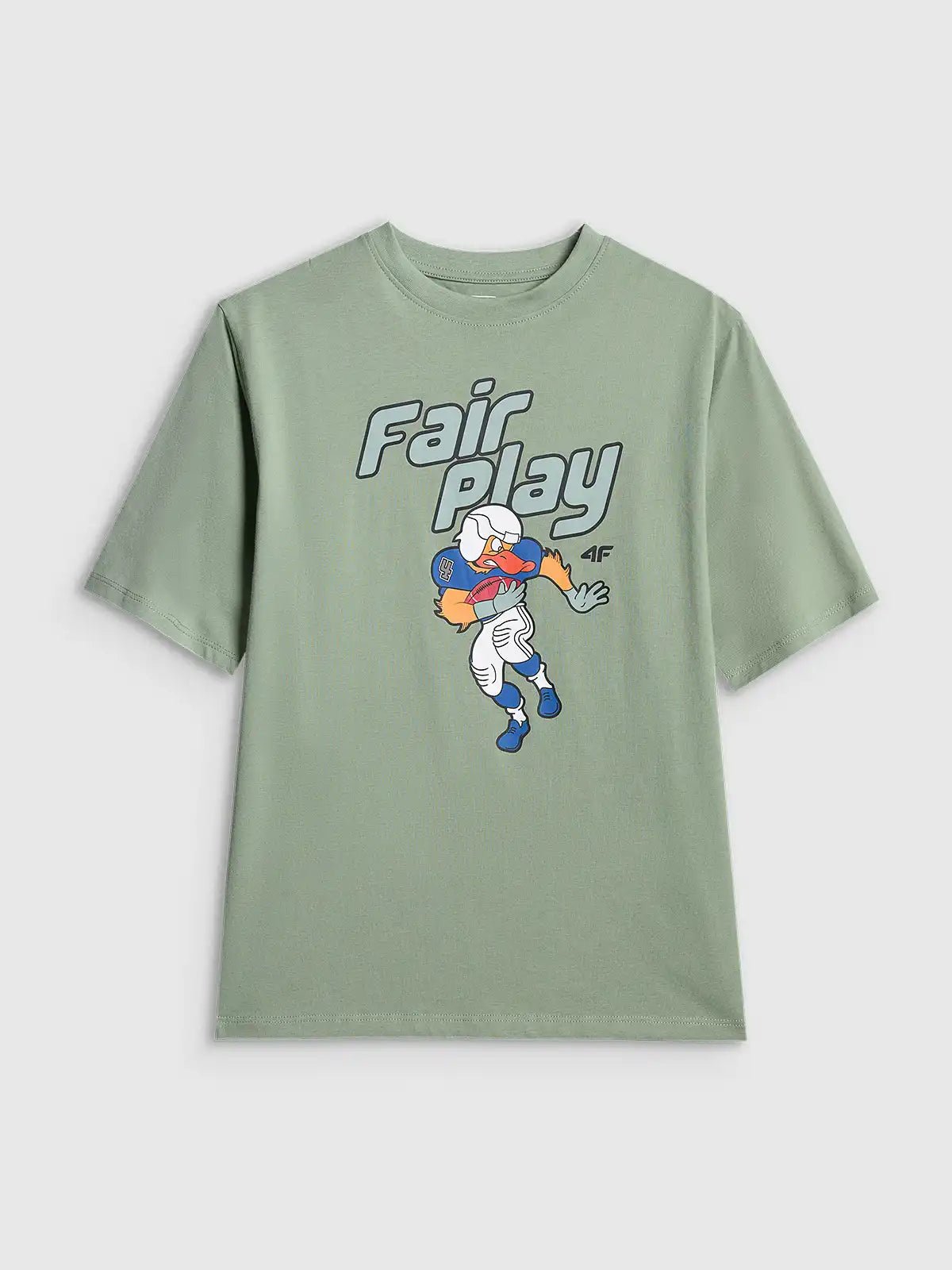 Tricou Junior 4F Bumbac Single Jersey Verde Masliniu - expert - sport.ro