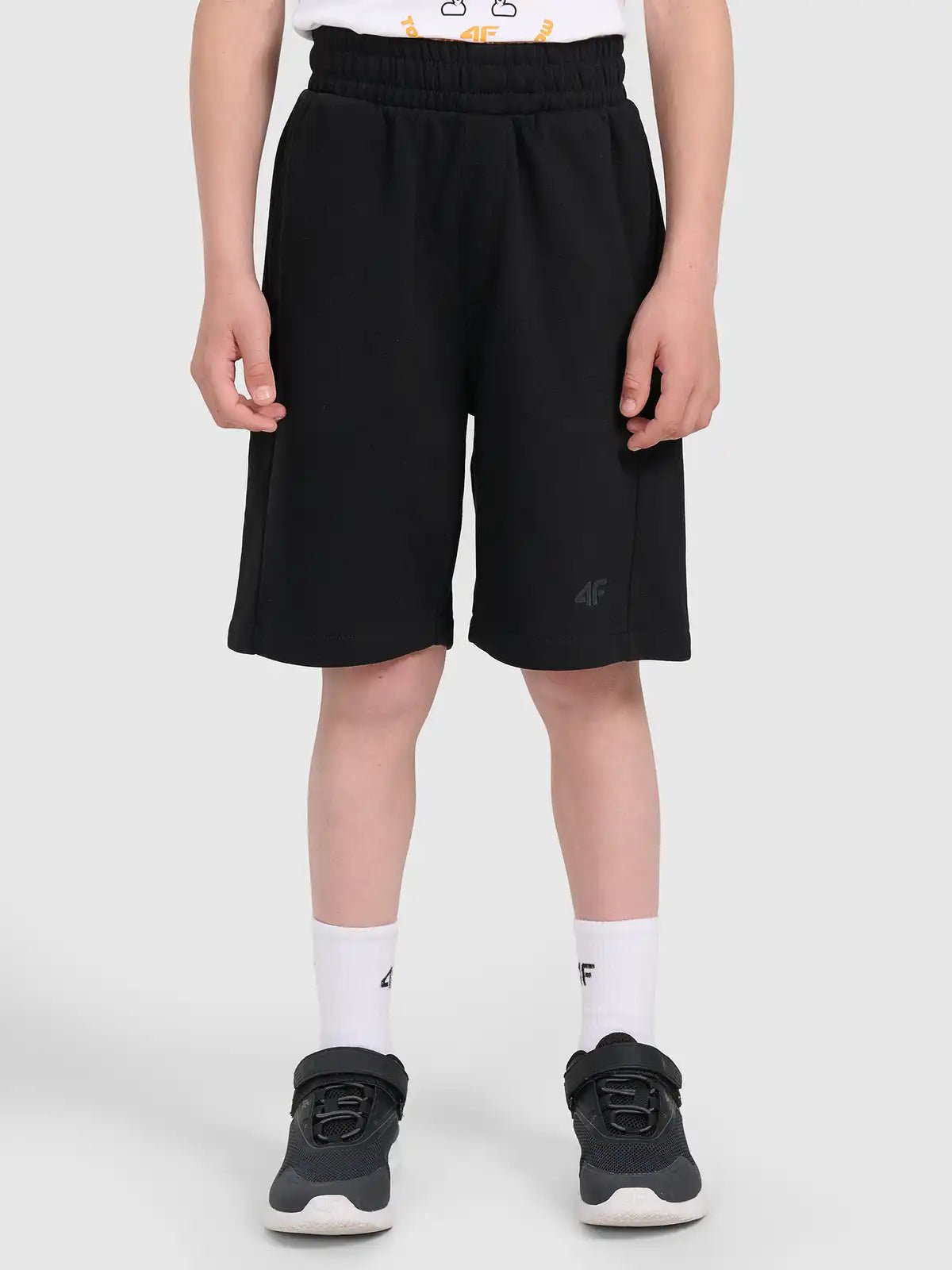 Pantaloni Scurți Junior 4F Bumbac French Terry Grey/Negru - expert - sport.ro