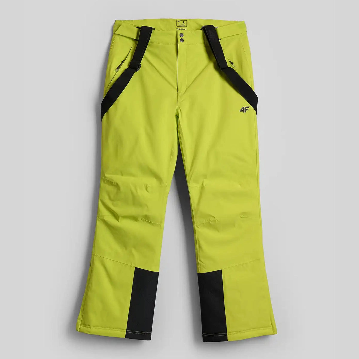Pantaloni de schi 4F, membrană 5000/3000, negru/galben fluo