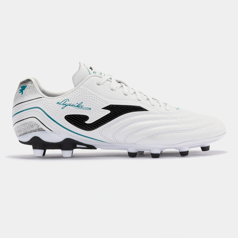 Ghete fotbal AGUILA 2402 WHITE BLACK FIRM GROUND