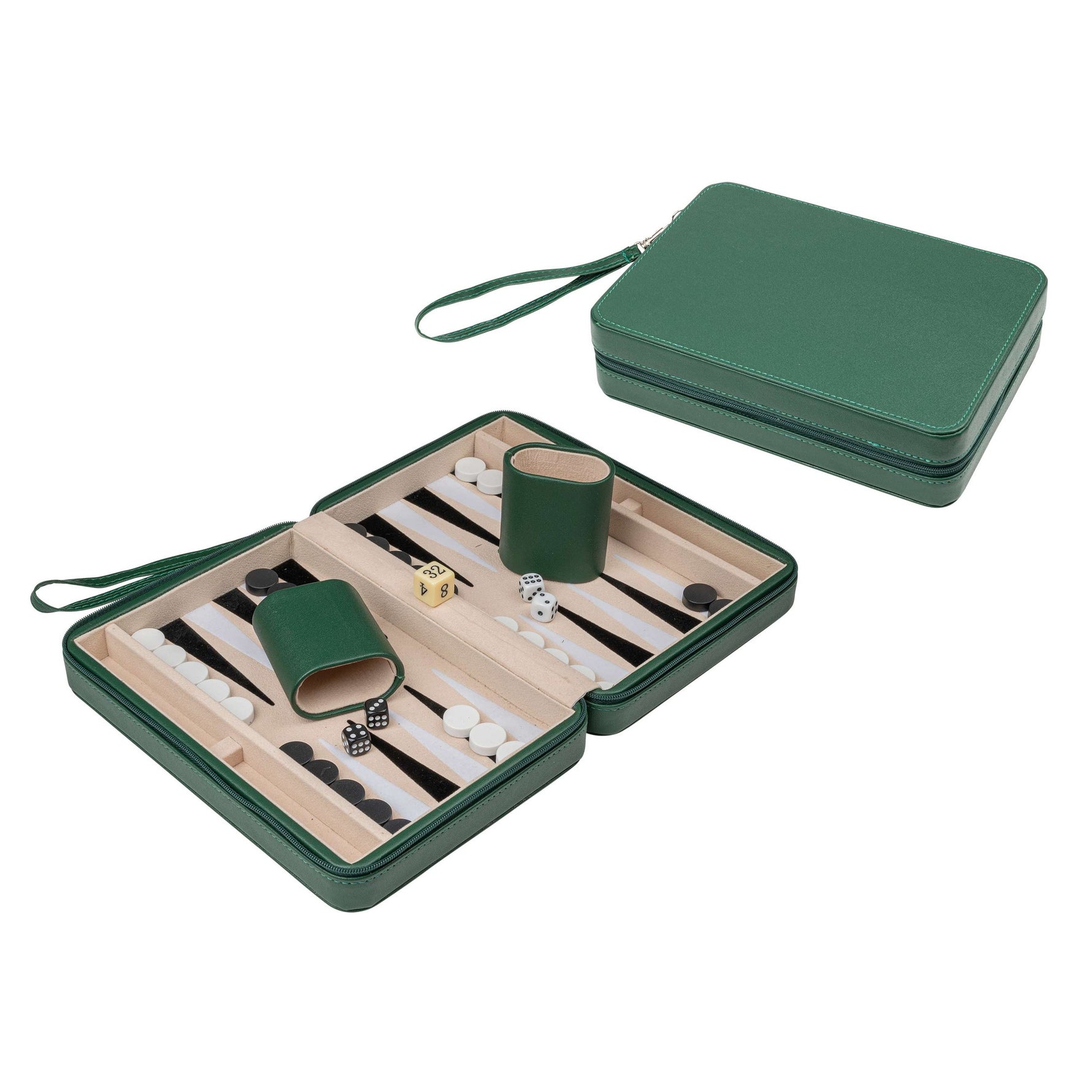 Joc Table Philos Thasos, voiaj, imitatie de piele, magnetic, cu maner de transport, verde