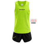 Kit Alergare Givova New York Galben Fluo/Negru – Tricou + Sort