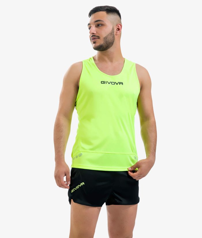 Kit Alergare Givova New York Galben Fluo/Negru – Tricou + Sort
